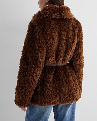 Faux Fur Belted Coat