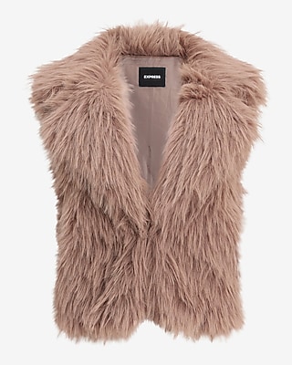 Faux Fur Shaggy Vest | Express