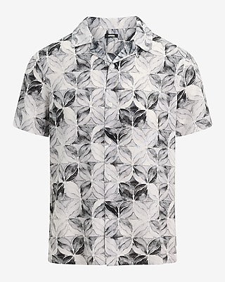Abstract Watercolor Rayon Short Sleeve Shirt