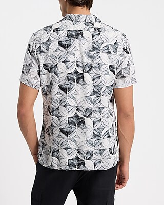 Abstract Watercolor Rayon Short Sleeve Shirt