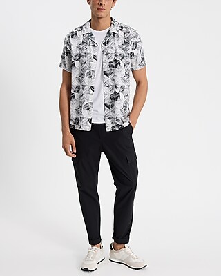 Abstract Watercolor Rayon Short Sleeve Shirt