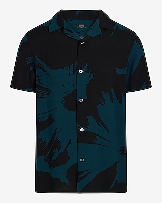 Abstract Rayon Short Sleeve Shirt