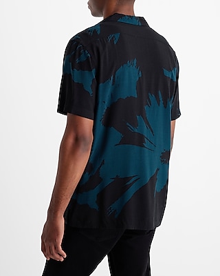 Abstract Rayon Short Sleeve Shirt