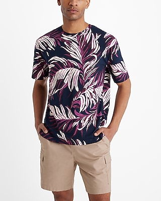 Palm Print Cotton T-Shirt