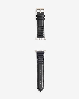 Black Quilted Faux Leather Watch Band