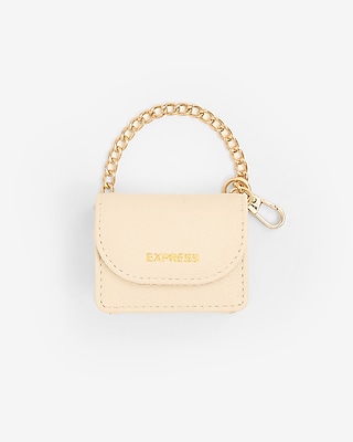 Cream Faux Leather Gold Chain Strap Airpod Case