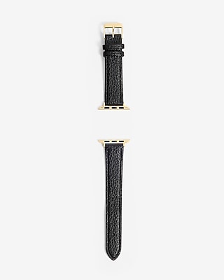 Black Faux Leather Watch Strap
