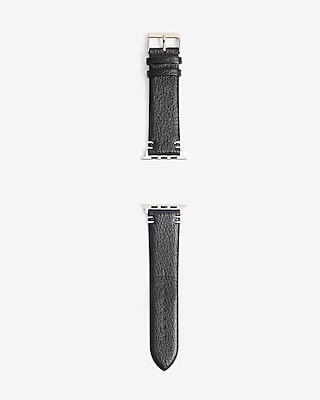 Black Faux Leather Watch Band