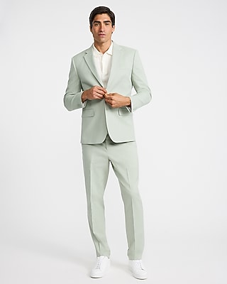 Slim Sage Cotton-Blend Suit Pant