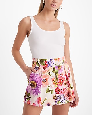 Editor High Waisted Floral Tailored Shorts