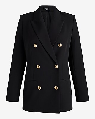 Double Breasted Novelty Button Blazer | Express