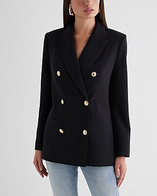 Double Breasted Novelty Button Blazer Express