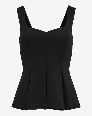 Signature Ponte Sweetheart Peplum Tank in Warm Ivory - image 4