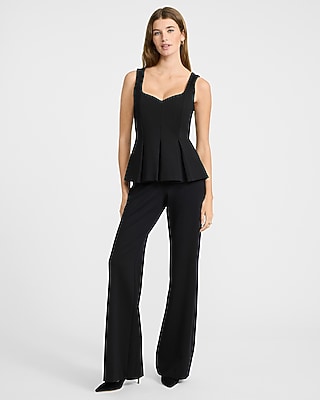 Signature Ponte Sweetheart Peplum Tank in Warm Ivory - image 3