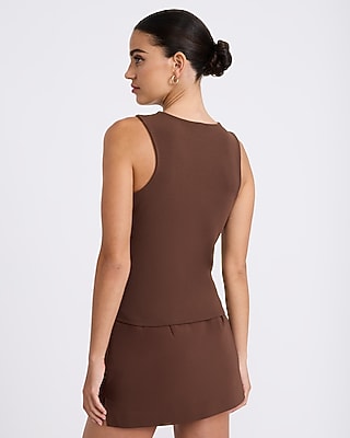 Studio Stretch Crepe Novelty Hardware Keyhole Tank