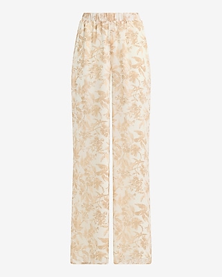 Super High Waisted Printed Wide Leg Pull On Pant