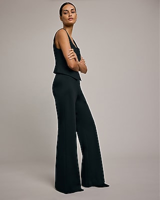 Pull-on Signature Ponte Black High Waisted Flare Trouser