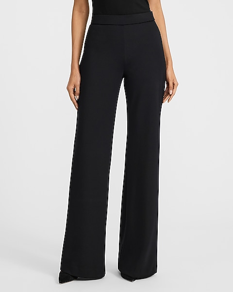 high waisted wide leg black dress pants Donna Black High Waist Dress Pants
