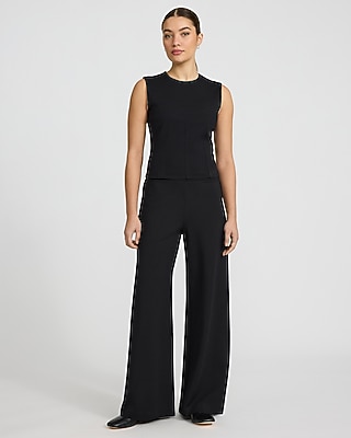 Pull-on Signature Ponte High Waisted Wide Leg Pant