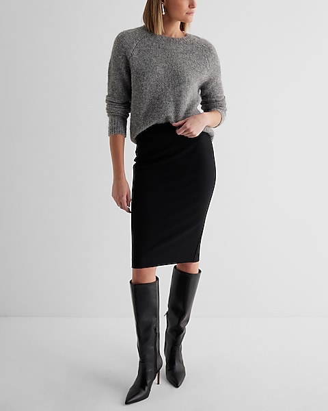 High Waisted Midi Pencil Skirt | Express High Waisted Midi Pencil Skirt | Express