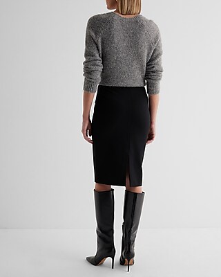 High Waisted Midi Pencil Skirt