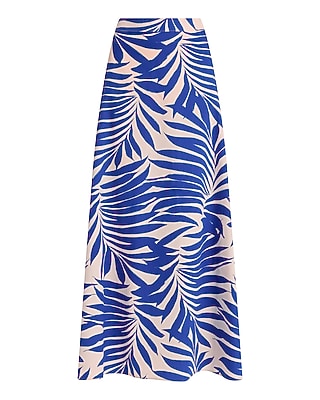 Printed High Waisted Side Slit Maxi Skirt
