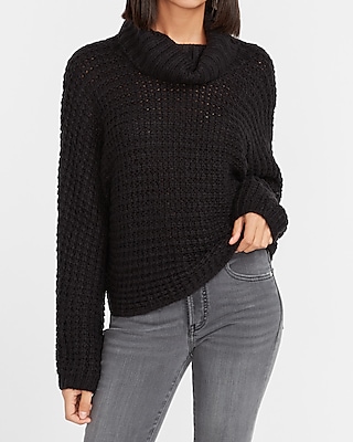 Oversized Open Stitch Cowl Neck Sweater Express
