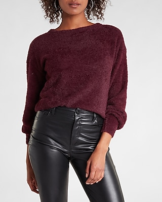 Burgundy hotsell fuzzy sweater