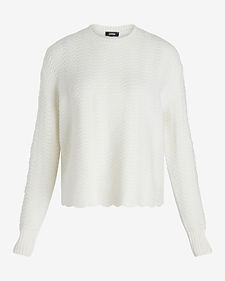 Wavy Stitch Crew Neck Sweater