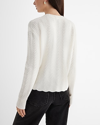 Wavy Stitch Crew Neck Sweater