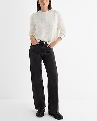 Wavy Stitch Crew Neck Sweater