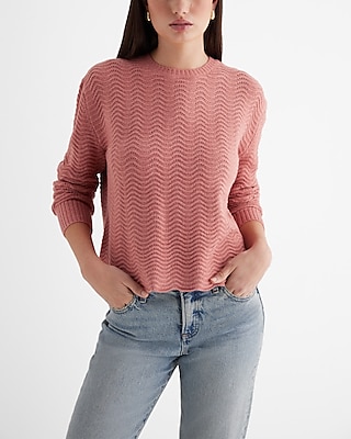 Wavy Stitch Crew Neck Sweater