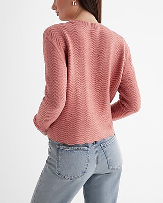 Wavy Stitch Crew Neck Sweater