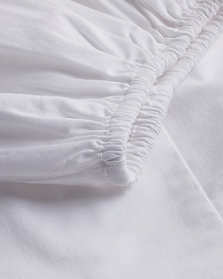 Poplin Textured Pleated V-Neck Balloon Sleeve Top