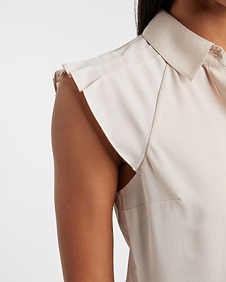 Ruffle Shoulder Short Sleeve Shirt