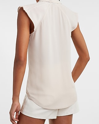 Ruffle Shoulder Short Sleeve Shirt