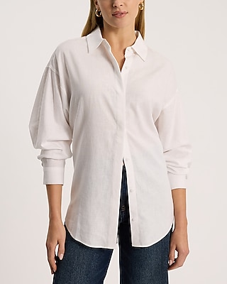 Linen-blend Boyfriend Portofino Shirt