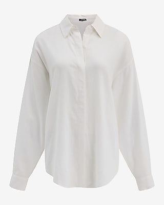 Linen-Blend Boyfriend Portofino Shirt
