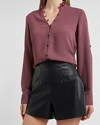 Slim Ruffle Neck Portofino Shirt Express