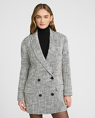 Tweed Double Breasted Cocoon Coat | Express