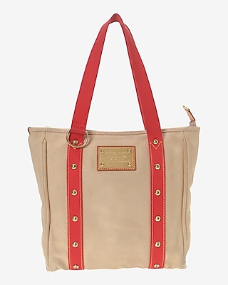 Louis Vuitton, Bags, Authentic Louis Vuitton Antigua Cabas Gm Tote Bag  Ivory Red M4032 Lv J6394