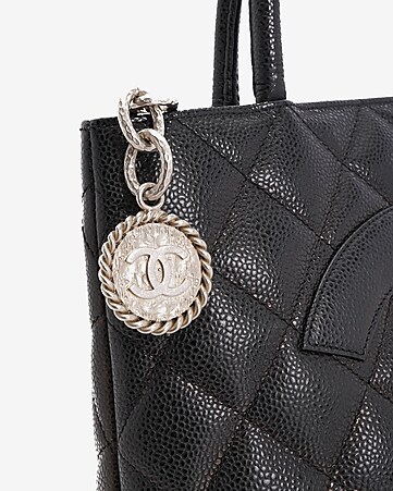 Express Chanel Medallion Tote Bag Authenticated By Lxr Women's Black