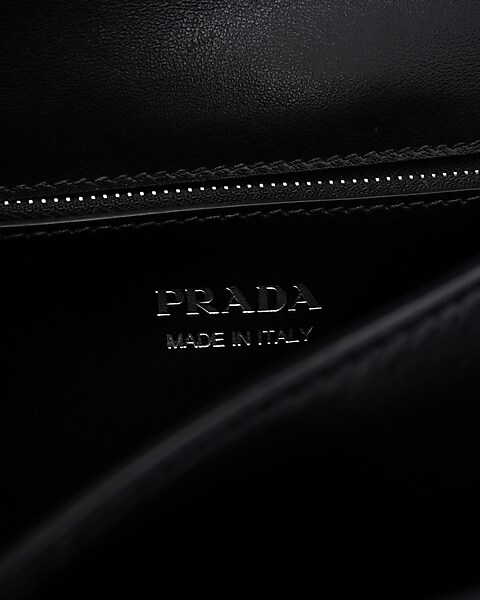 Prada Authenticated Monochrome Leather Handbag