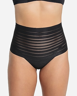 Stripe LACE Cheeky Panty (Black, S) at  Women's Clothing store