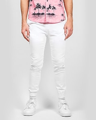 white jean joggers