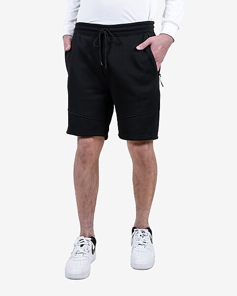 Mens Summer Shorts Sweat Fleece Zip & Slant Pockets Jogging Running Knee Length Mens Summer Shorts Sweat Fleece Zip & Slant Pockets Jogging Running Knee Length