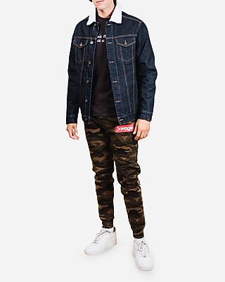 dark denim sherpa jacket