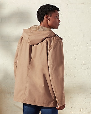 Beige raincoat best sale with hood