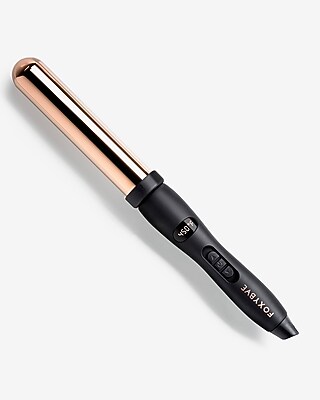 foxybae 25mm black curling wand with rose gold