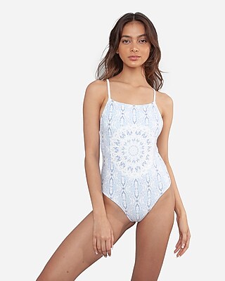 Wolven Aquarius Square Neck One-Piece Swimsuit